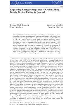 Legislating Change? Responses to Criminalizing Female