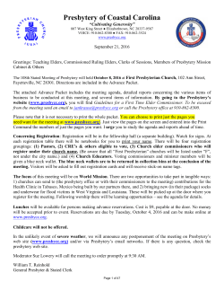 advance packet is here - Presbytery of Coastal Carolina