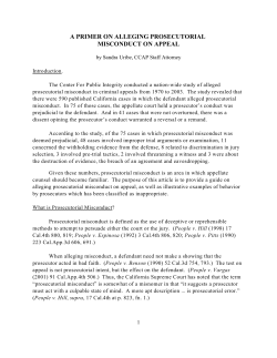 a primer on alleging prosecutorial misconduct on appeal