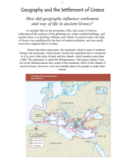 Geography and the Settlement of Greece