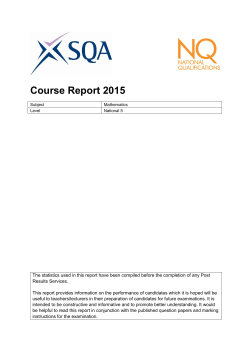 2015 National 5 Mathematics Course Report