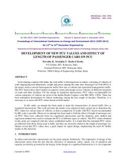 Development of new pcu values and effect of length of
