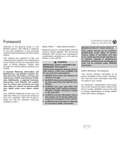 1999 Nissan Sentra Owners Manual