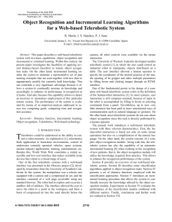 Object Recognition and Incremental Learning Algorithms for a