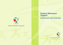 Student Behaviour Support - Regulations and Guidelines
