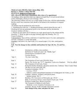 Medieval Latin - Rutgers Classics