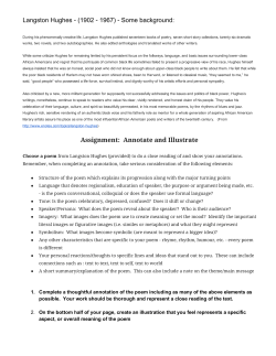 Langston Hughes – Annotation Assingment