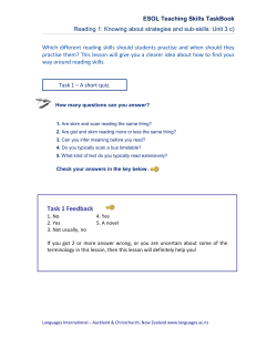 Reading 1 - Knowing about strategies and sub skills