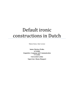 Default ironic constructions in Dutch
