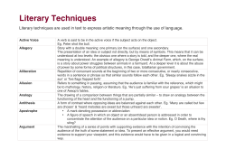 Literary Techniques - WONIORA ROAD SCHOOL