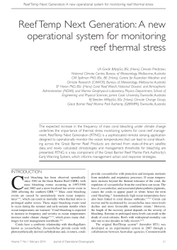 A new operational system for monitoring reef thermal stress
