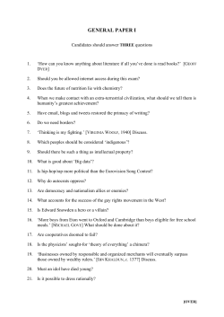 general paper 1 - All Souls College Oxford