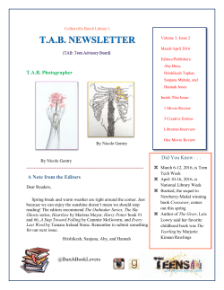 TAB Photographer A Note from the Editors Did