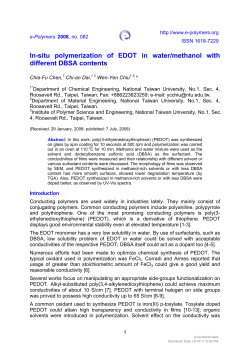 In-situ polymerization of EDOT in water/methanol with