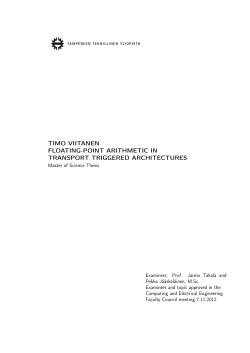timo viitanen floating-point arithmetic in transport triggered