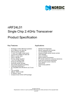 NRF24L01 product specification