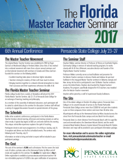 Master Teacher Seminar - Pensacola State College