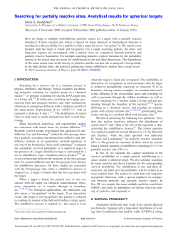 Searching for partially reactive sites: Analytical results for spherical