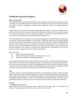 ProSPER.Net Policy Brief Guidelines