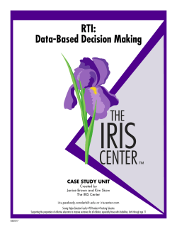 RTI: Data-Based Decision Making - The IRIS Center