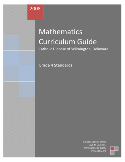 Mathematics Curriculum Guide Mathematics Curriculum Guide