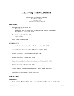Dr. Irving Walter Levinson - University of Texas Rio Grande Valley