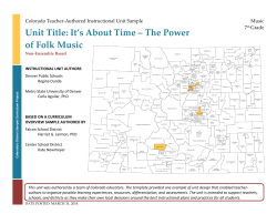 Unit Title: It`s About Time &ndash; The Power of Folk Music