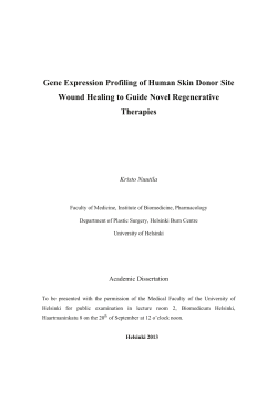 Gene Expression Profiling of Human Skin Donor Site Wound