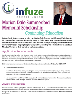 Marion Dale Summerford Memorial Scholarship