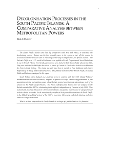 decolonisation processes in the south pacific islands: a comparative
