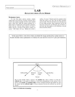 Optics 1 - plane mirrors