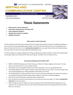 Thesis Statements