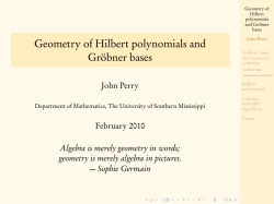 Geometry of Hilbert polynomials and Gr&ouml;bner bases