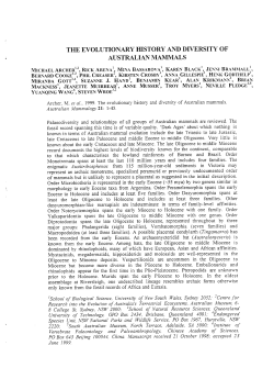 The evolutionary history and diversity of Australian Mammals (PDF