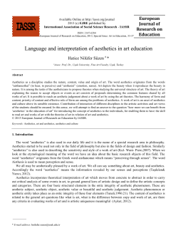 Language and interpretation of aesthetics in art education