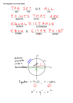 10-3 Equation of a Circle Notes
