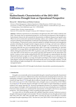 Hydroclimatic Characteristics of the 2012&ndash;2015 California Drought