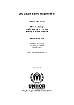 NEW ISSUES IN REFUGEE RESEARCH After the deluge