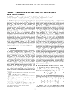 Impact of CO2 fertilization on maximum foliage cover across the