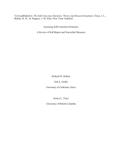 To be published in: The Self-Conscious Emotions