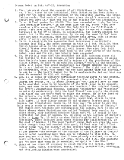 Srrmon Notes on Eph. 4:7-13, Ascension 1. Vss. 1