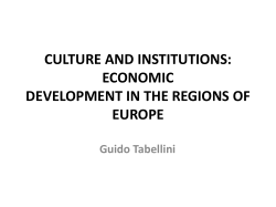 culture and institutions: economic development in the regions of
