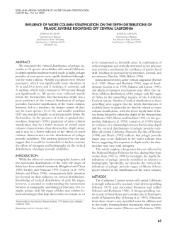 Influence of Water Column Stratification on the Depth