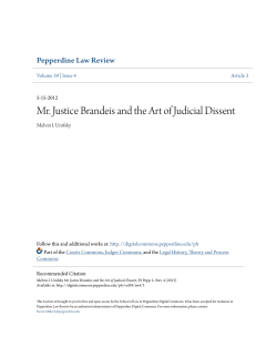 Mr. Justice Brandeis and the Art of Judicial Dissent