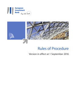 Rules of Procedure - European Investment Bank