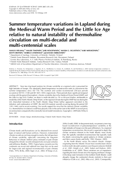 Summer temperature variations in Lapland during the Medieval