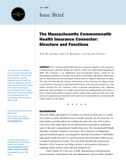 The Massachusetts Commonwealth Health Insurance Connector