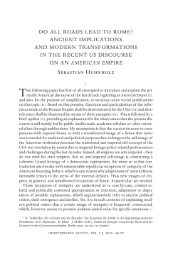 Do all roaDs leaD to rome? ancient implications anD moDern