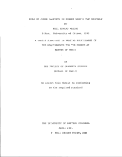 OF JUDGE DANFORTH IN ROBERT WARD`S THE CRUCIBLE by