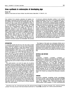 Urea synthesis in enterocytes of developing pigs